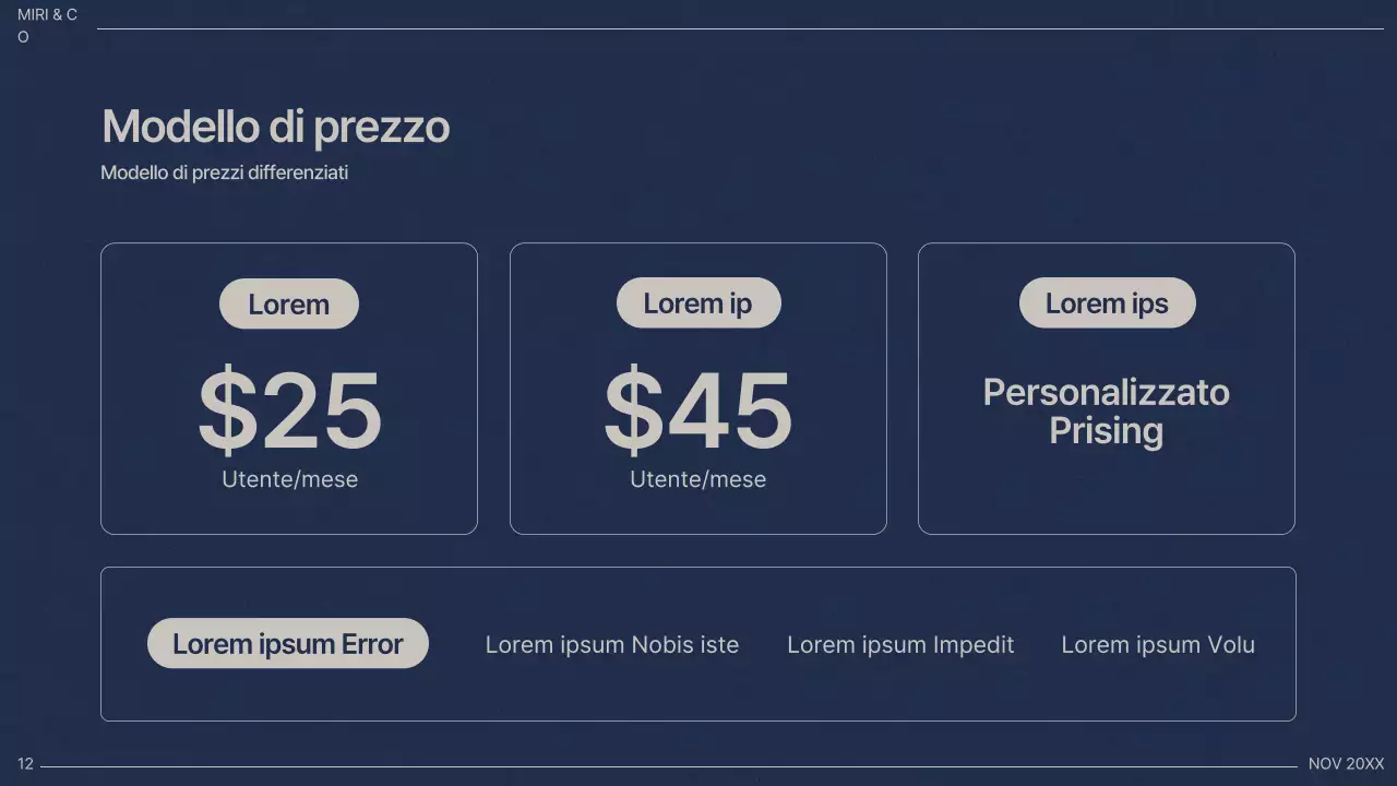 Piano aziendale professionale della Marina