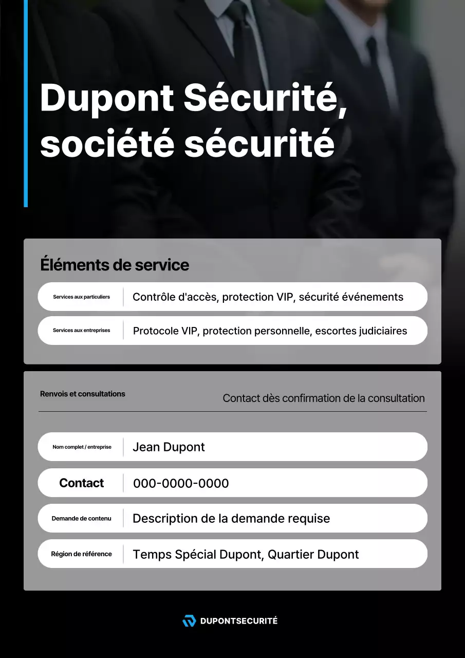 Promotion du service de sécurité moderne noir