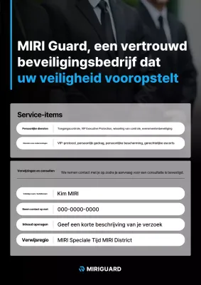 Promotie van zwarte moderne beveiligingsdienst