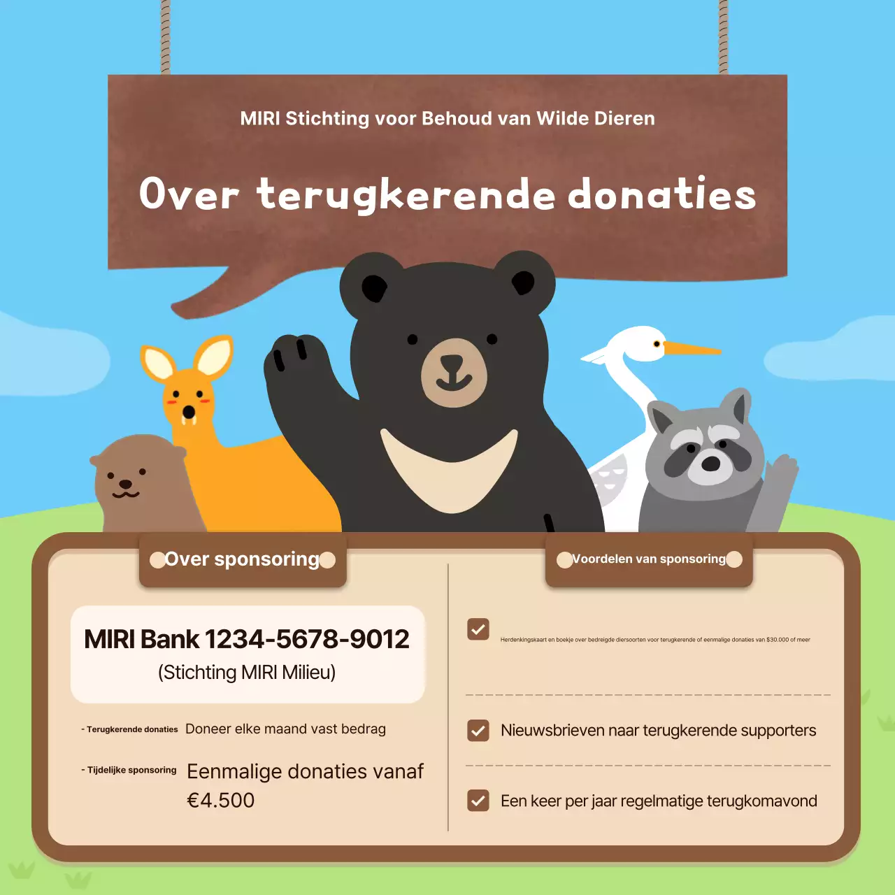 Hemelsblauwe schattige milieubeschermingsgids