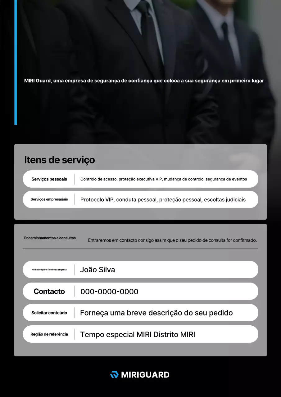 Promoção do Serviço de Segurança Moderna Black