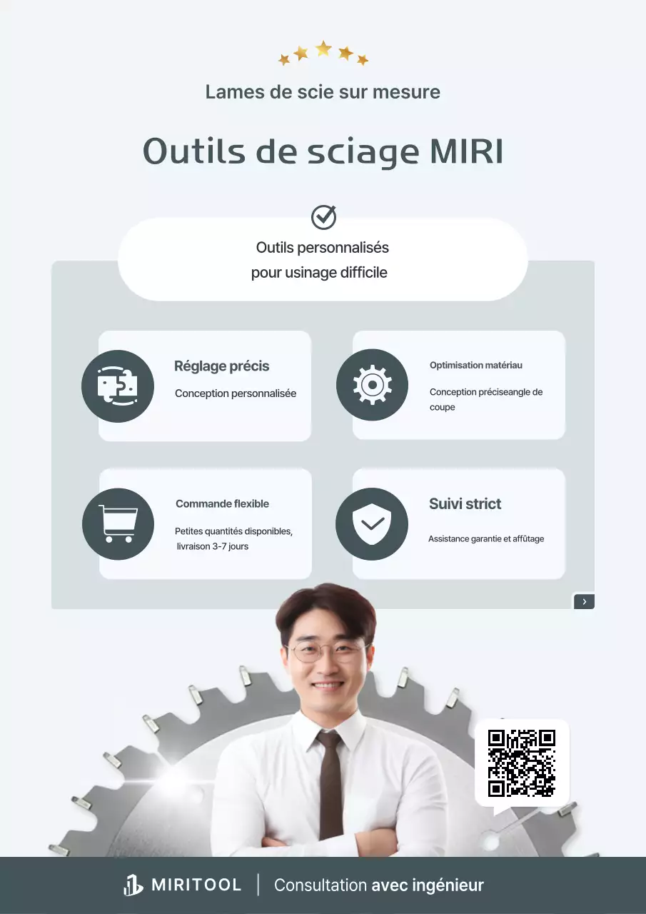 Publicité personnalisée pour une lame de scie grise et nette