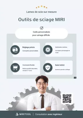 Publicité personnalisée pour une lame de scie grise et nette