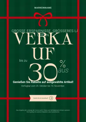 Grünes und rotes modernes minimalistisches Weihnachtsplakat