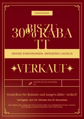 Minimalistisches Neujahrsplakat in Braun und Gold im Art-Deco-Stil