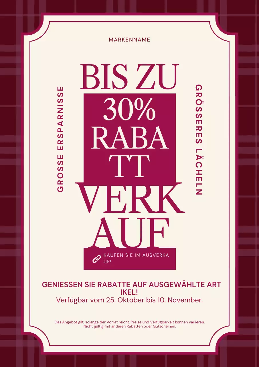 Minimalistisches Neujahrsplakat in Lila und Creme