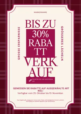 Minimalistisches Neujahrsplakat in Lila und Creme