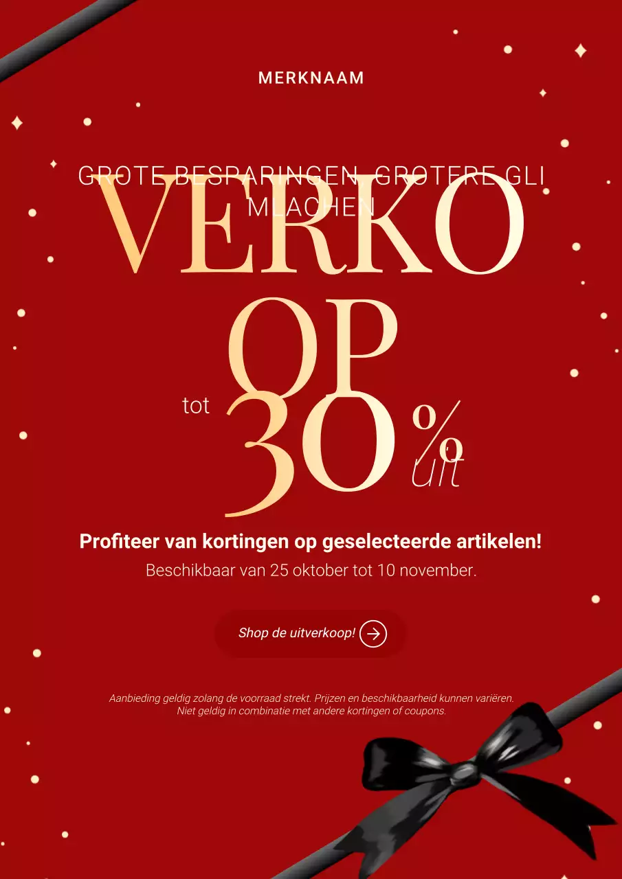 Rode en gouden moderne minimalistische kerstpromotieposter