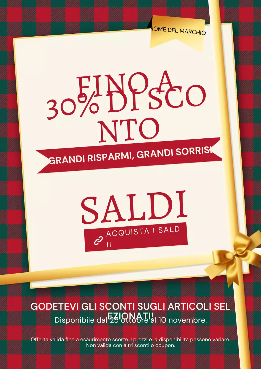 Manifesto promozionale moderno blu e rosso per il nuovo anno