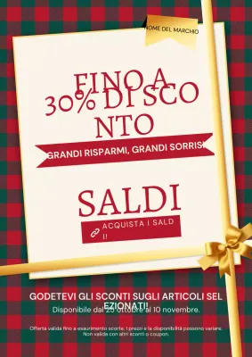 Manifesto promozionale moderno blu e rosso per il nuovo anno