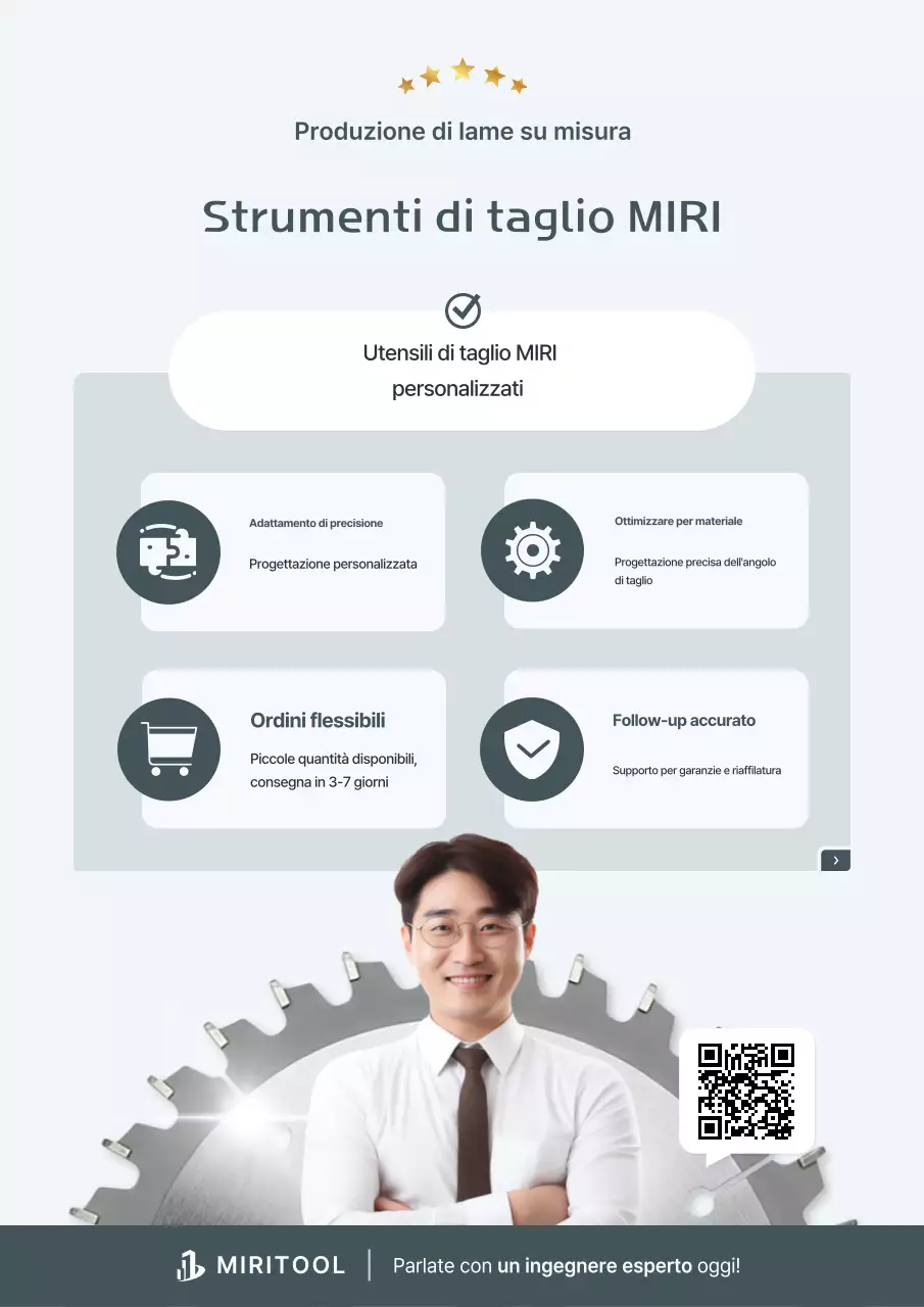 Pubblicità personalizzata con lama di sega grigia e dal taglio netto