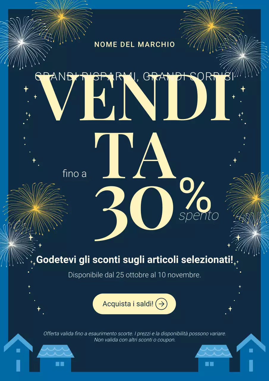 Manifesto promozionale illustrativo semplice blu per il nuovo anno