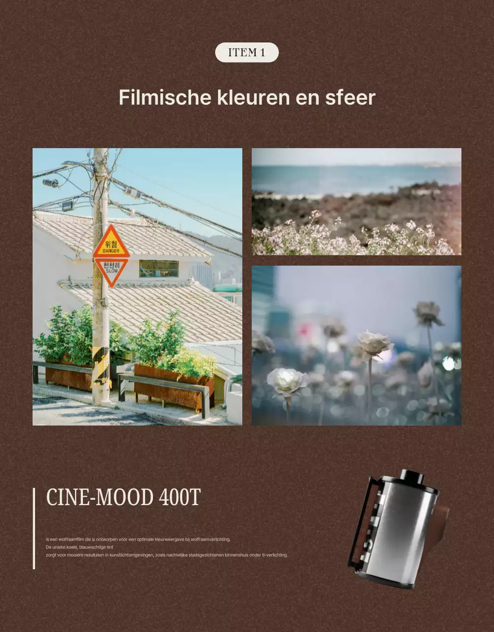 Bruine vintage filmverkoopadvertentie