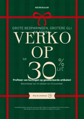 Groen en rood modern minimalistisch kerstpromotieposter