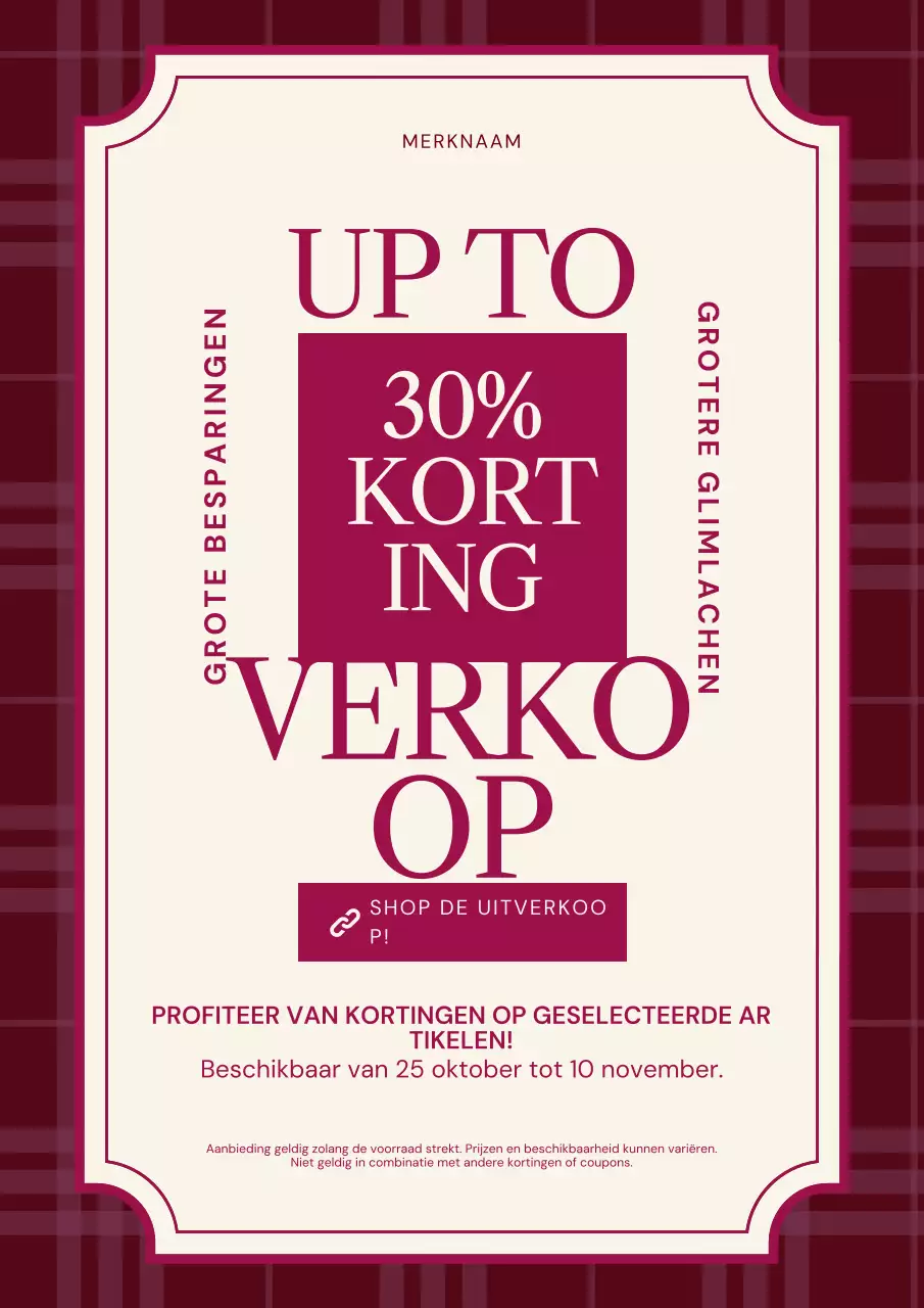 Paarse en crèmekleurige minimalistische nieuwjaarspromotieposter