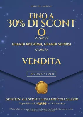 Poster promozionale minimalista moderno blu e oro per il nuovo anno