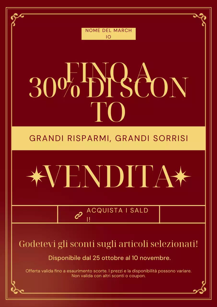 Manifesto promozionale di Capodanno in stile Art Déco minimalista marrone e oro