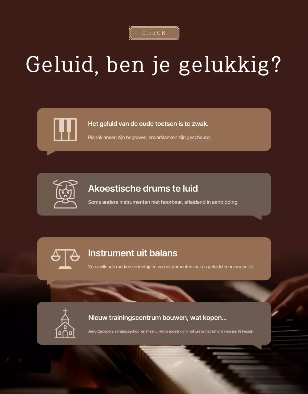 Promotie van de levering van hoogwaardige bruine kerkbedieningsteaminstrumenten