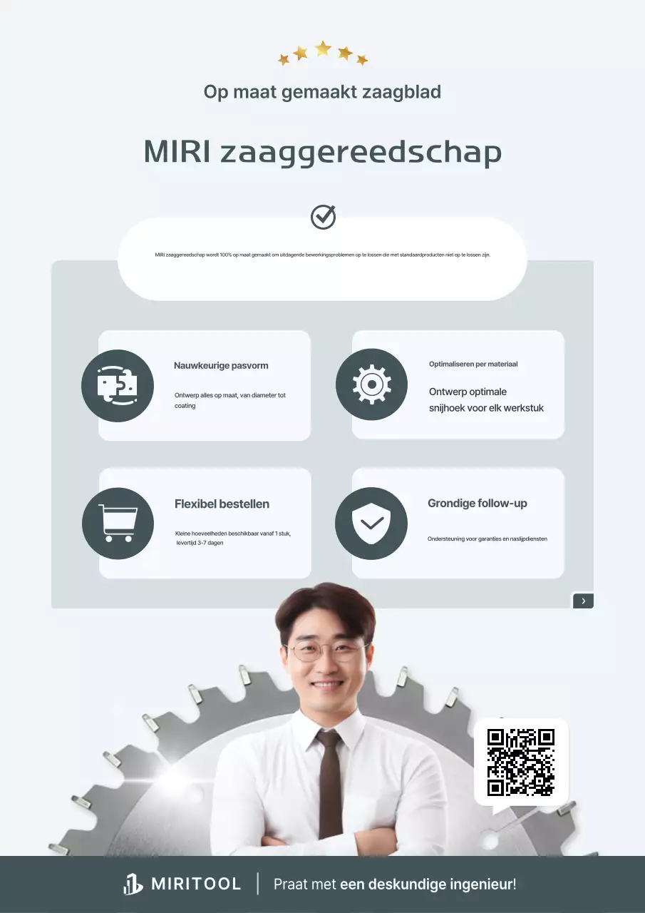 Grijze, strak gesneden zaagblad op maat gemaakt reclame