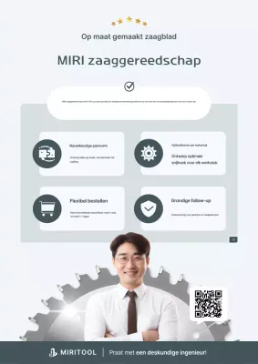 Grijze, strak gesneden zaagblad op maat gemaakt reclame