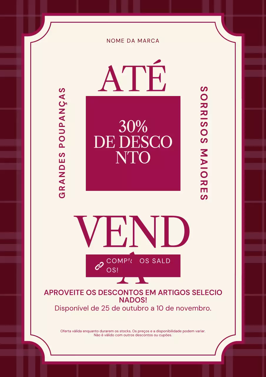 Pôster minimalista de Ano Novo em tons de roxo e creme