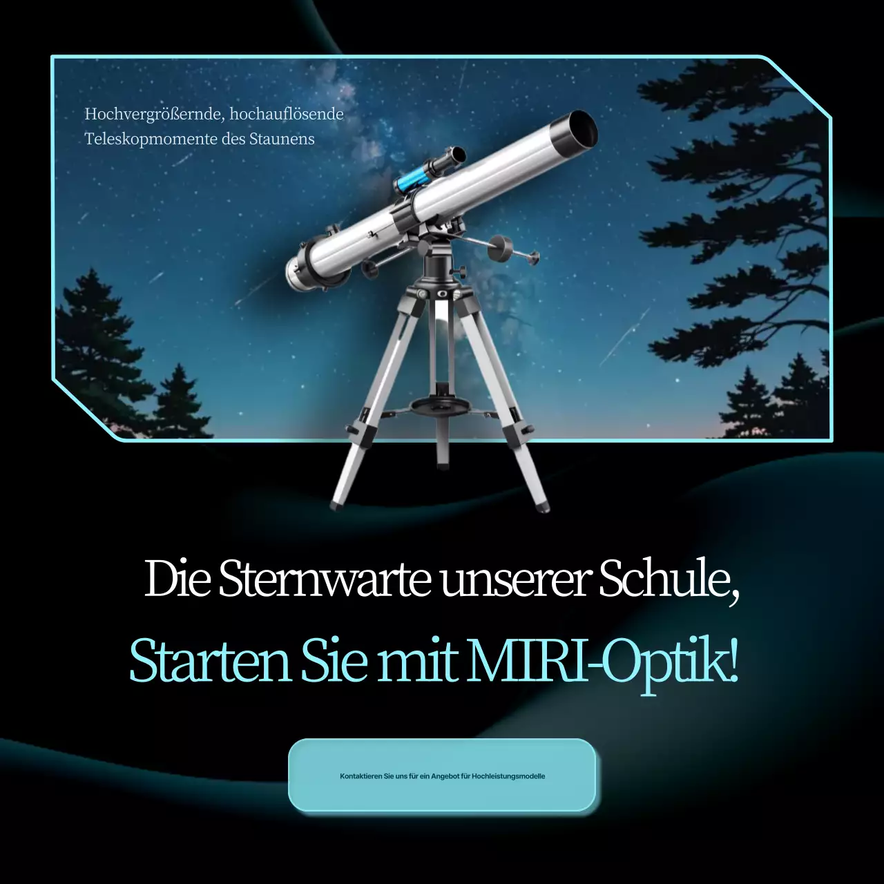 Werbung für moderne Astronomie mit schwarzen Protagonisten