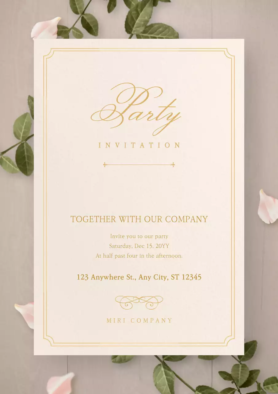 Emotional launch event invitation in beige tones