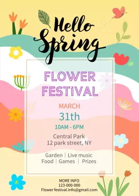 Colorful Floral Festival Announcement Poster