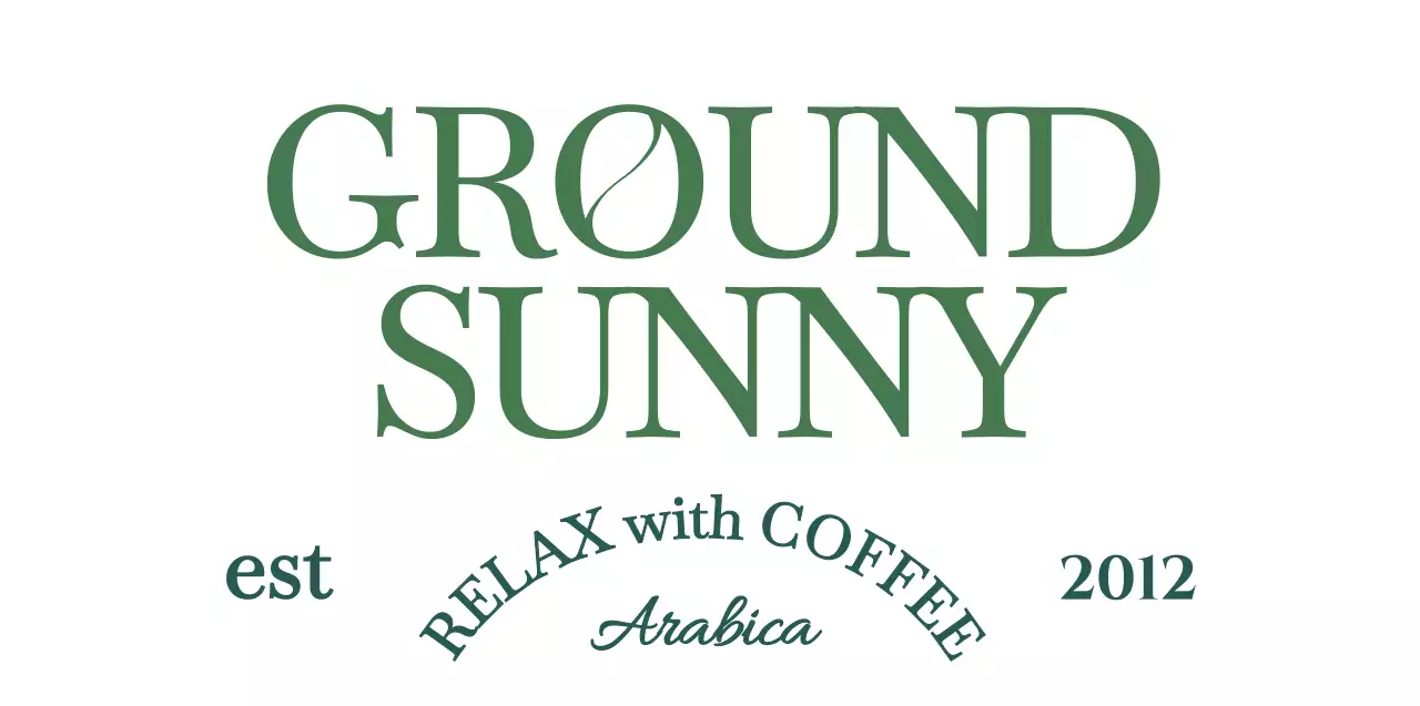 진한 녹색의 고급스러운 컨셉의 텍스트로 이루어진 카페 굿즈