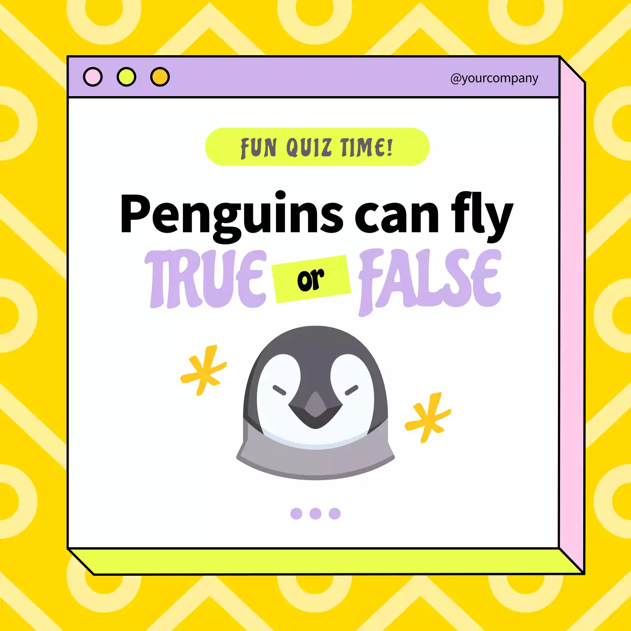 Yellow Playful Quiz Guide Social Media Post