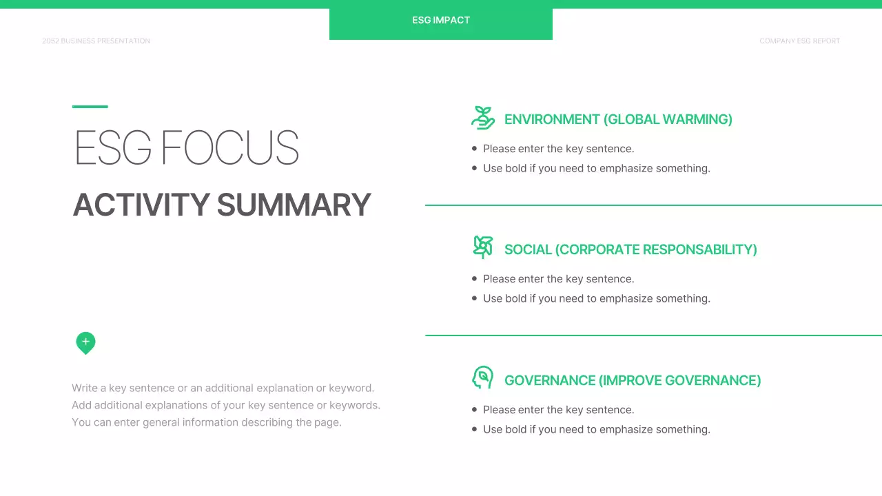 Green Minimal Business Report Document Presentation