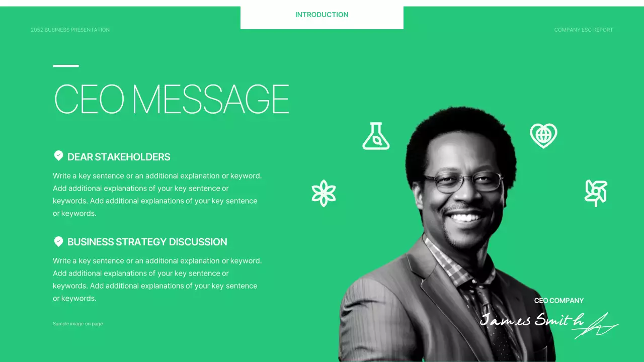 Green Minimal Business Report Document Presentation