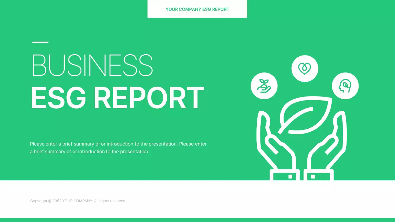 Green Minimal Business Report Document Presentation