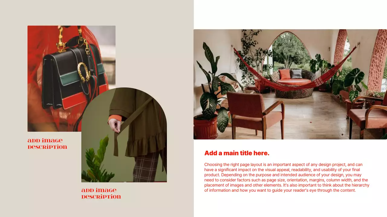 Modern-style business ad in red and lime green