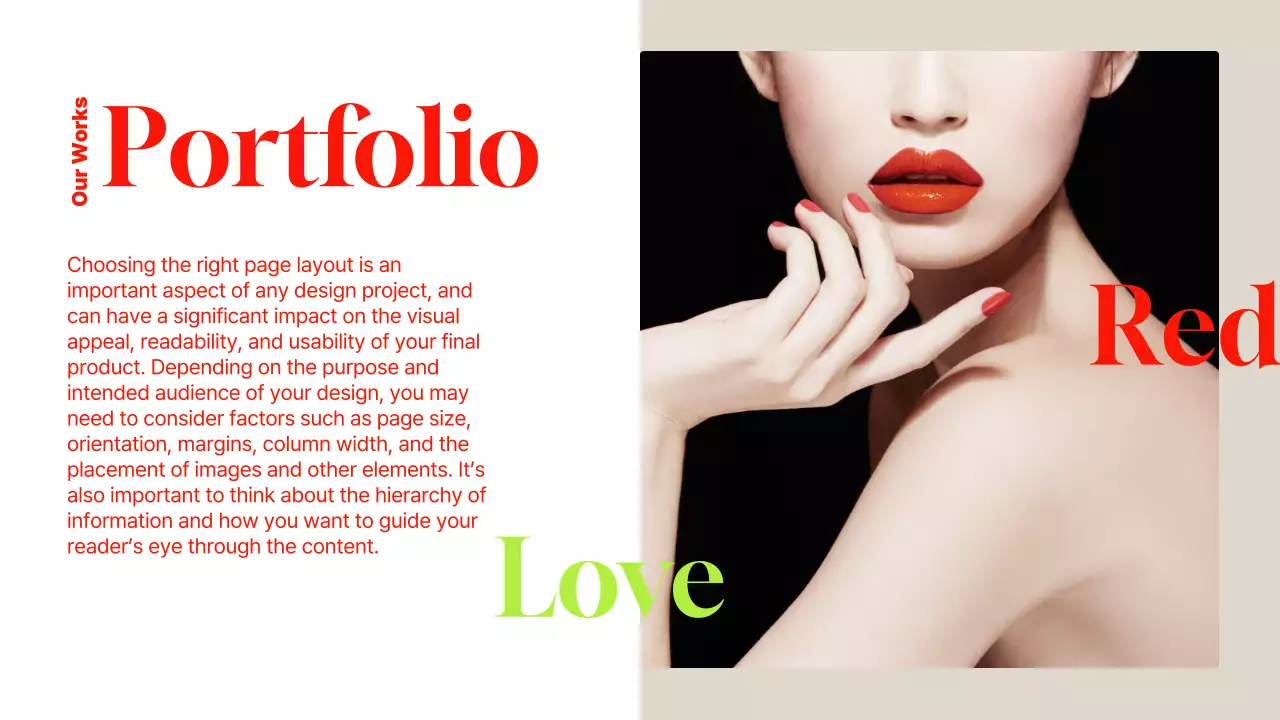 Modern-style business ad in red and lime green