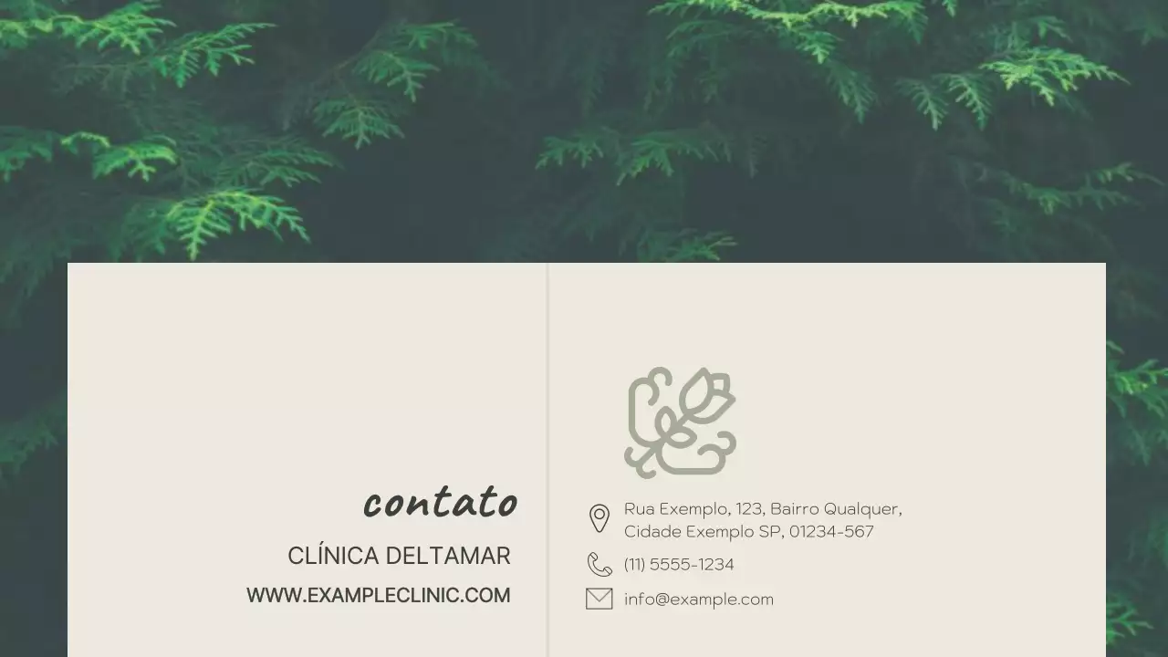 Apresentação do Cartão de Bem-Estar Minimalista Verde