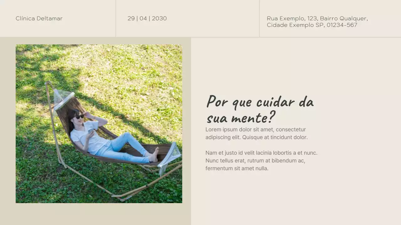 Apresentação do Cartão de Bem-Estar Minimalista Verde