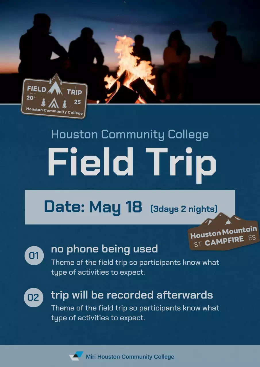 Blue Simple Field Trip Event Announcement