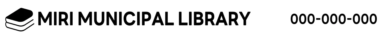 검정 심플 도서관 로고