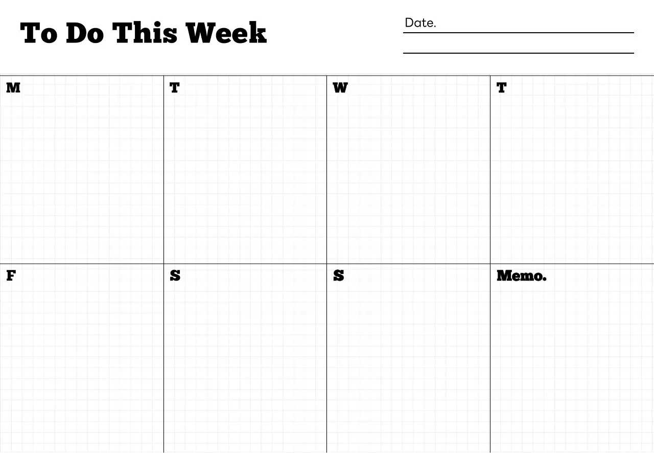 깔끔한 느낌의 주간 위클리 떡메모지