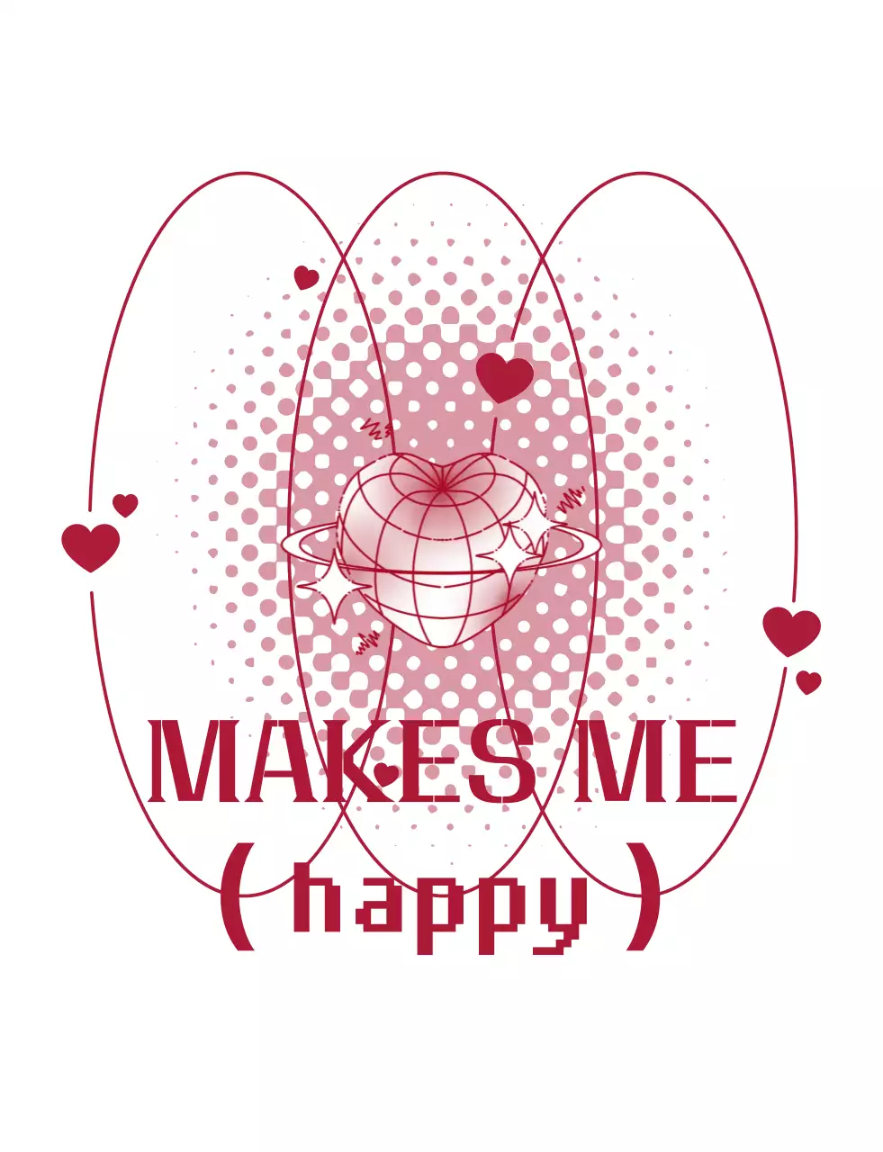 딥핑크 레트로 러브 포스터