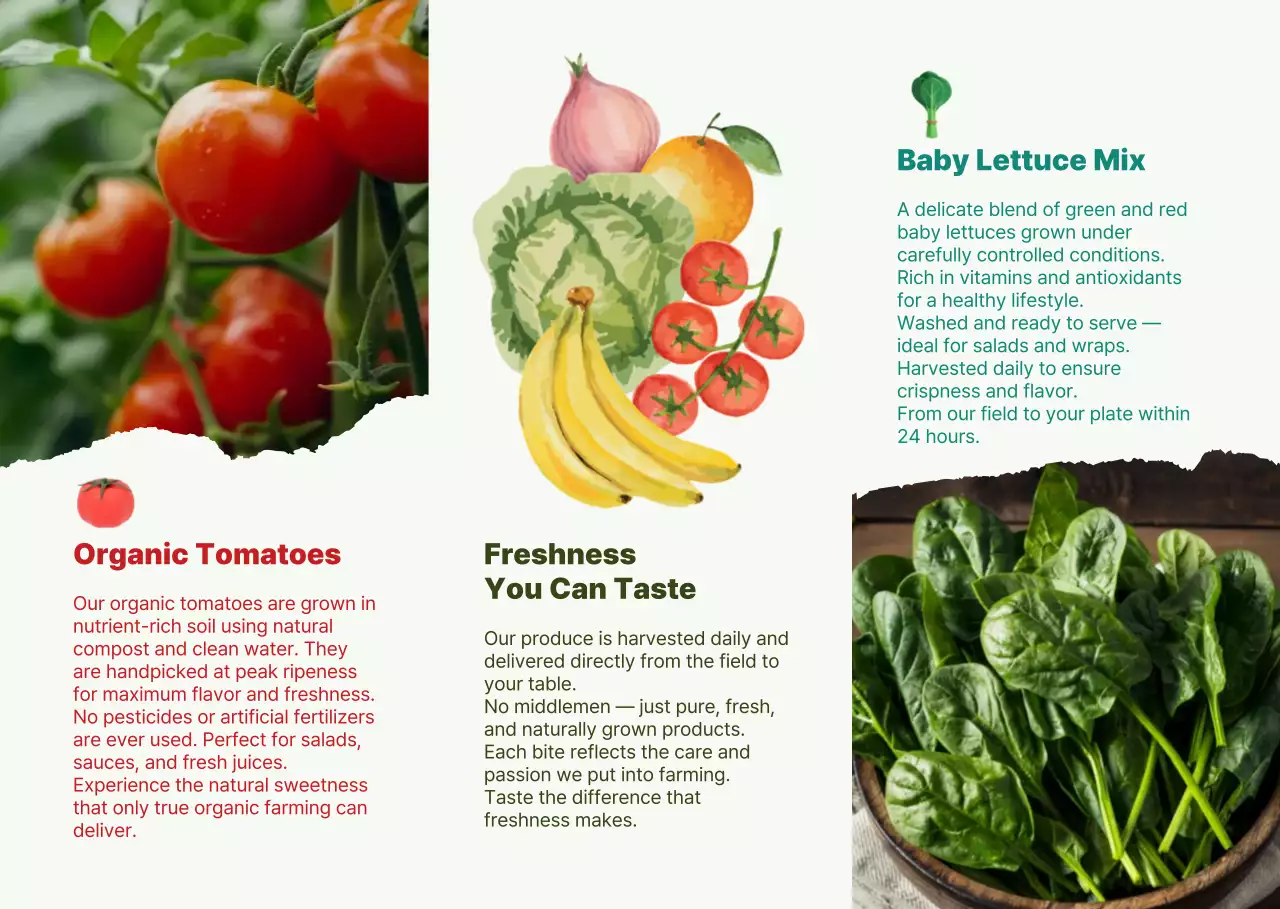 초록 자연 농산물 홍보