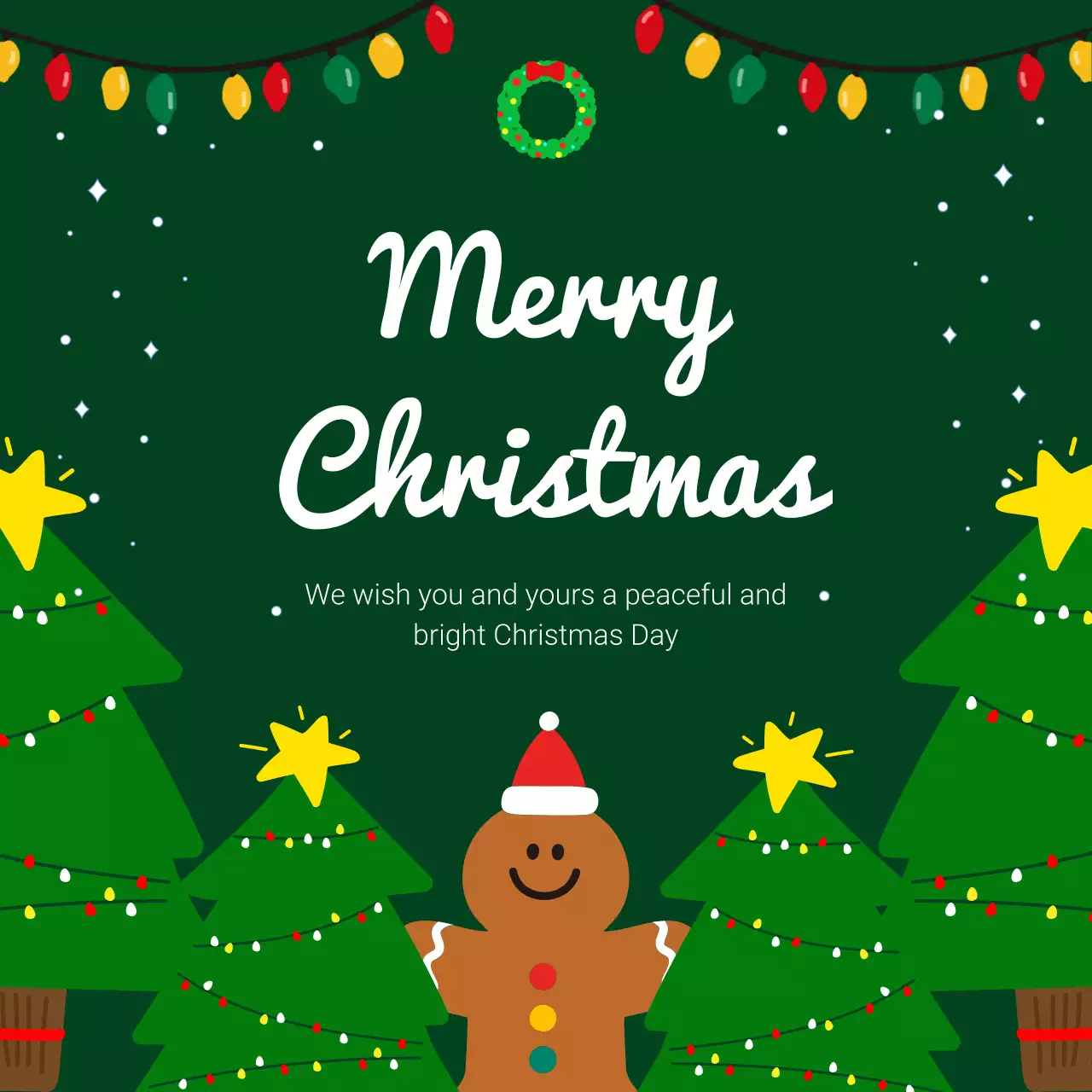 초록 아기자기한 크리스마스 카드