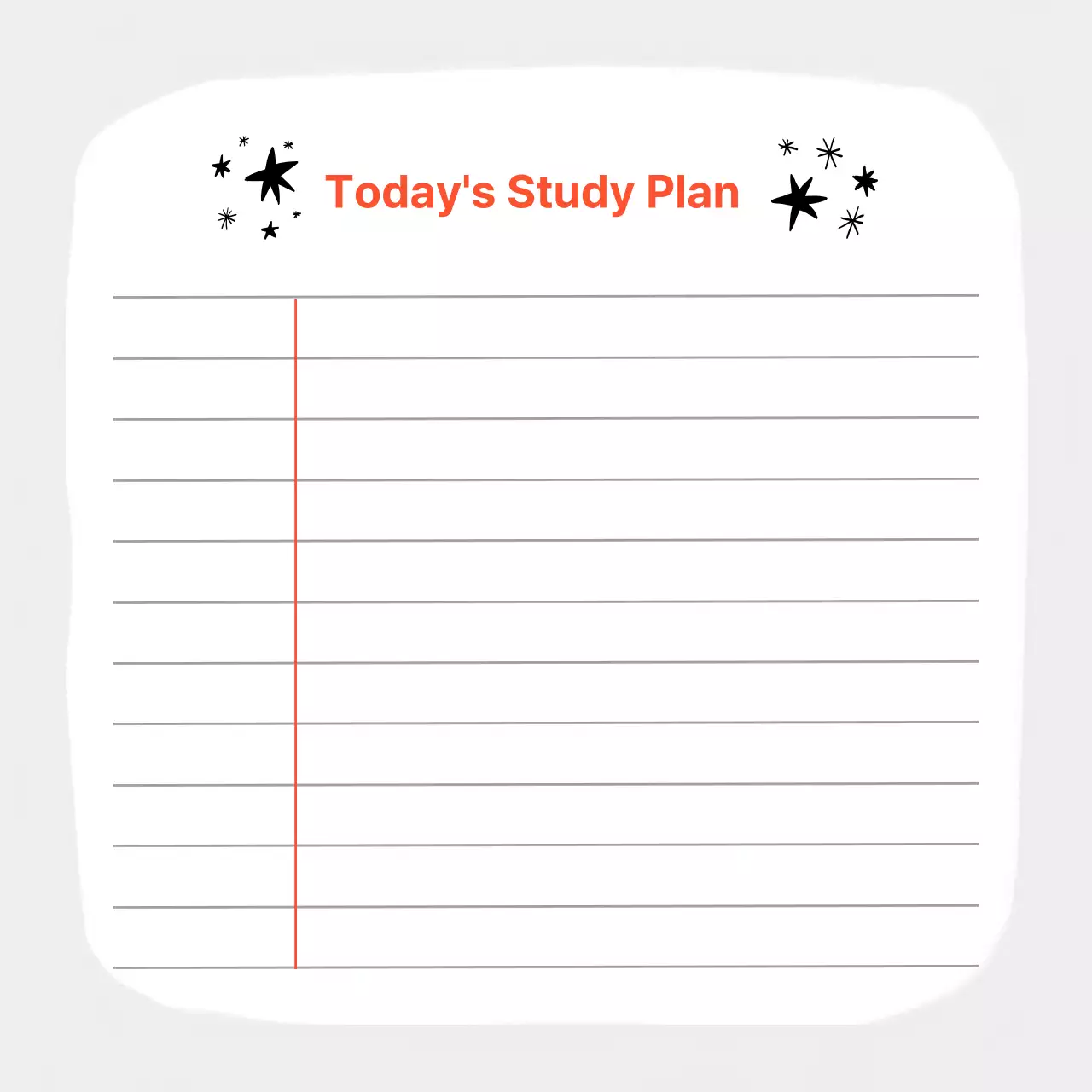 흰색 심플 학습 계획 문구