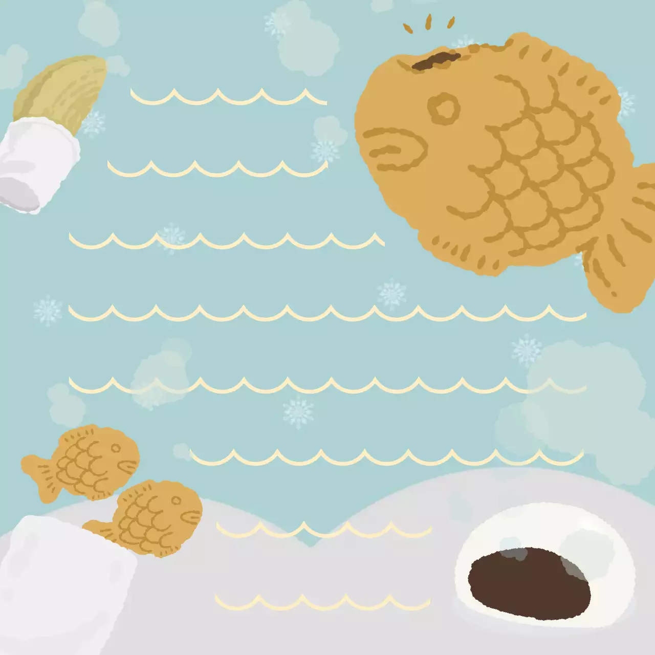 하늘색 아기자기한 겨울