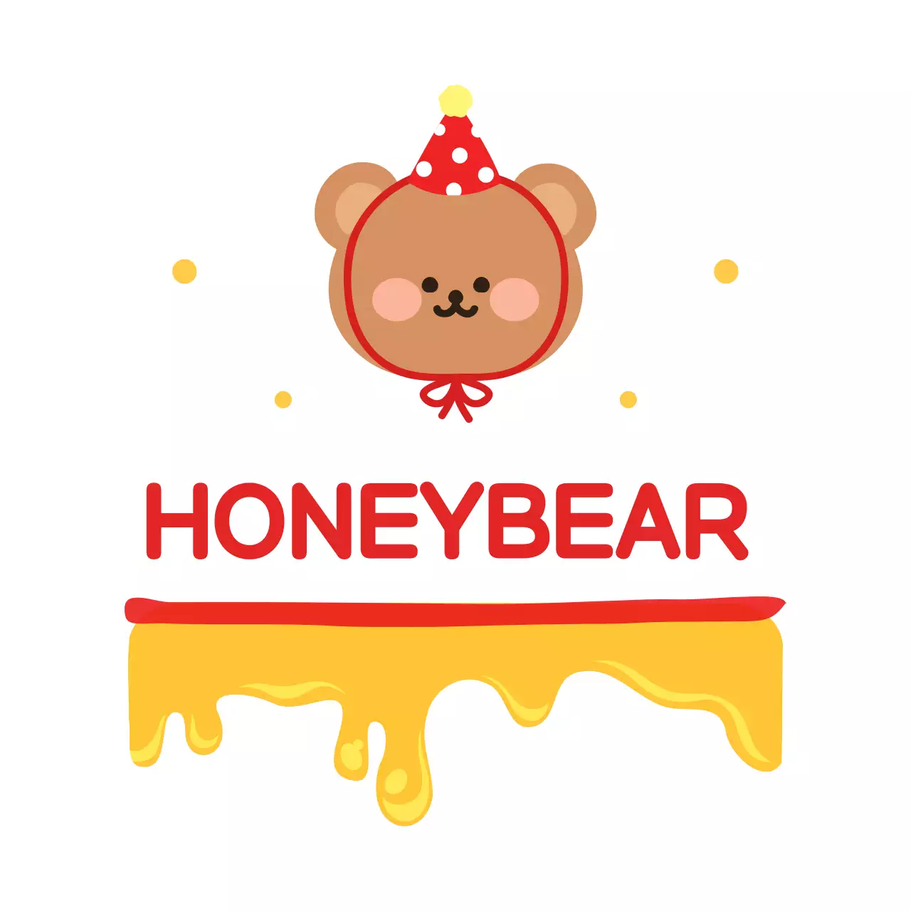 빨강 아기자기한 곰돌이 스티커