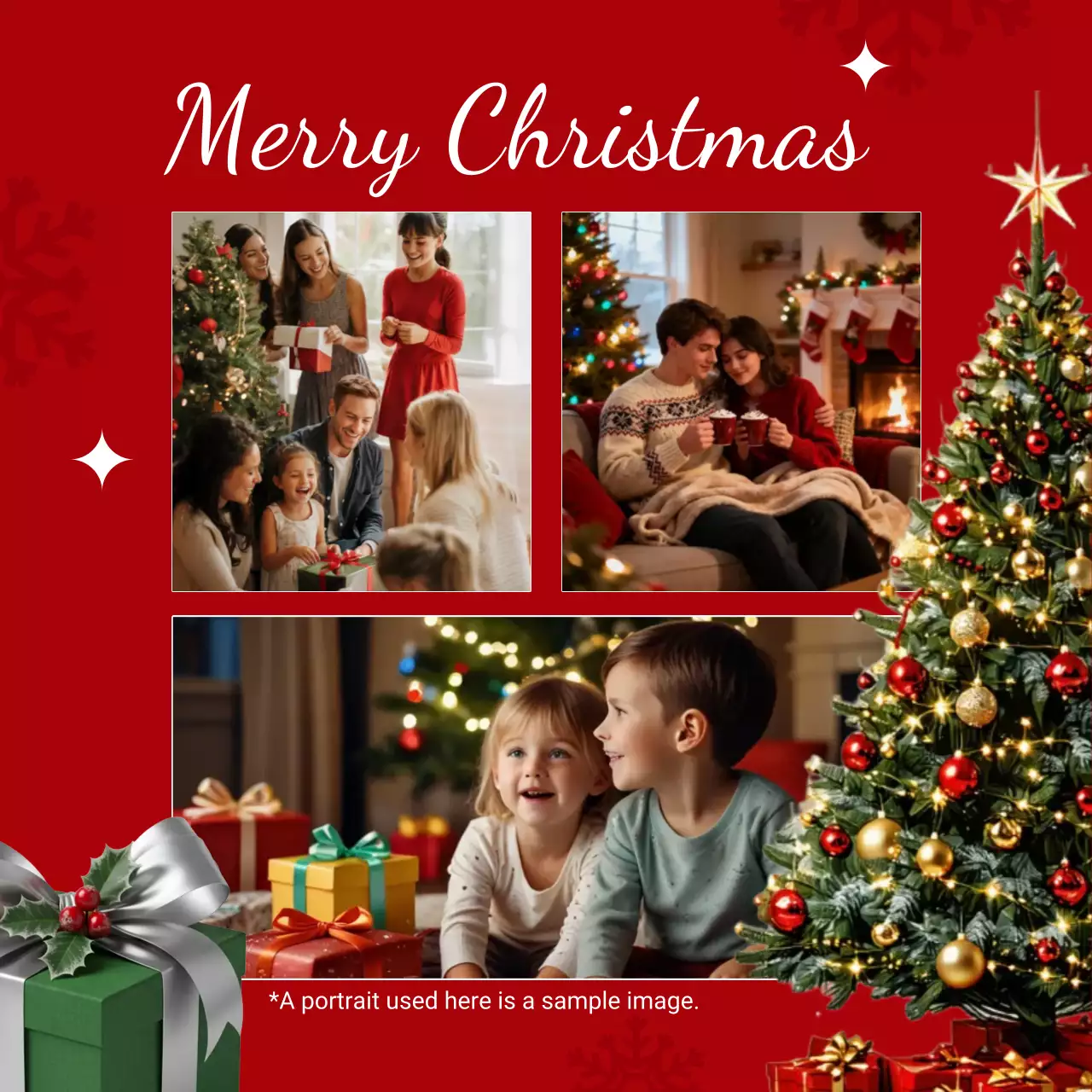 빨강 아기자기한 크리스마스 기념