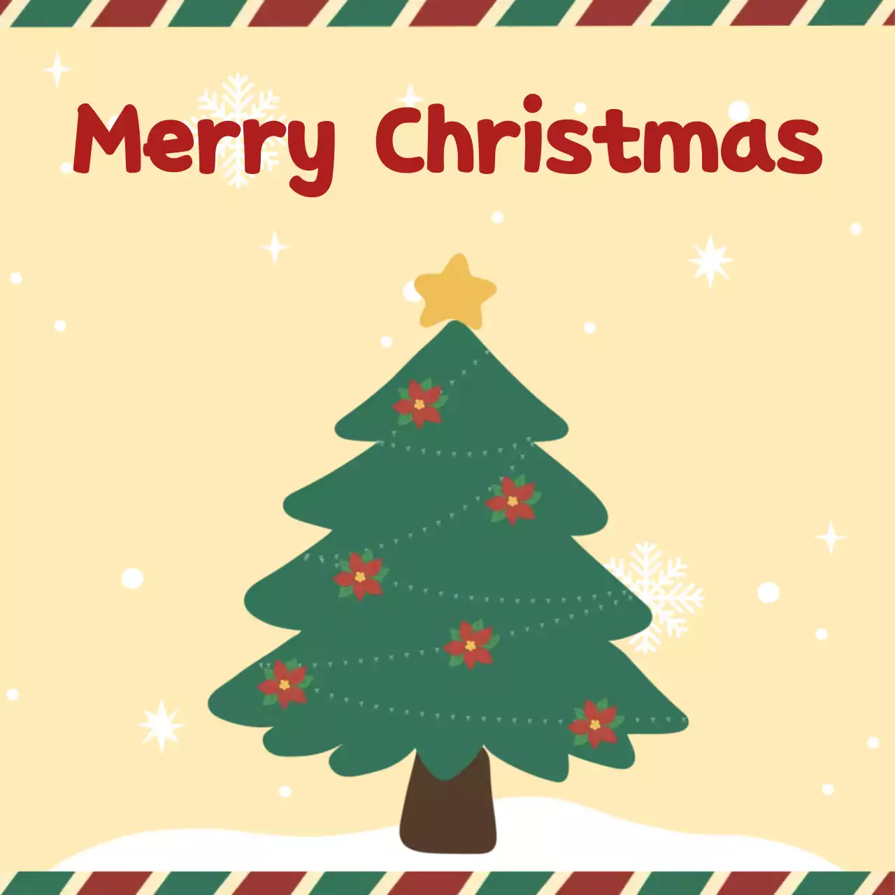 노랑 심플 크리스마스 카드