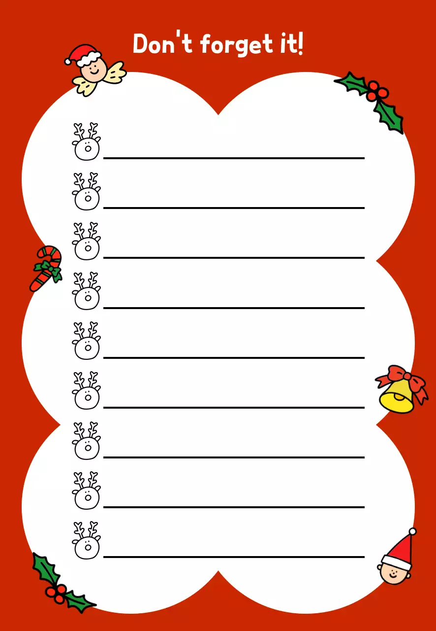 빨강 아기자기한 체크리스트 문구