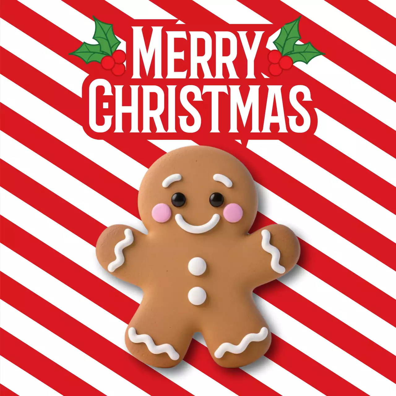 빨강 아기자기한 크리스마스 카드